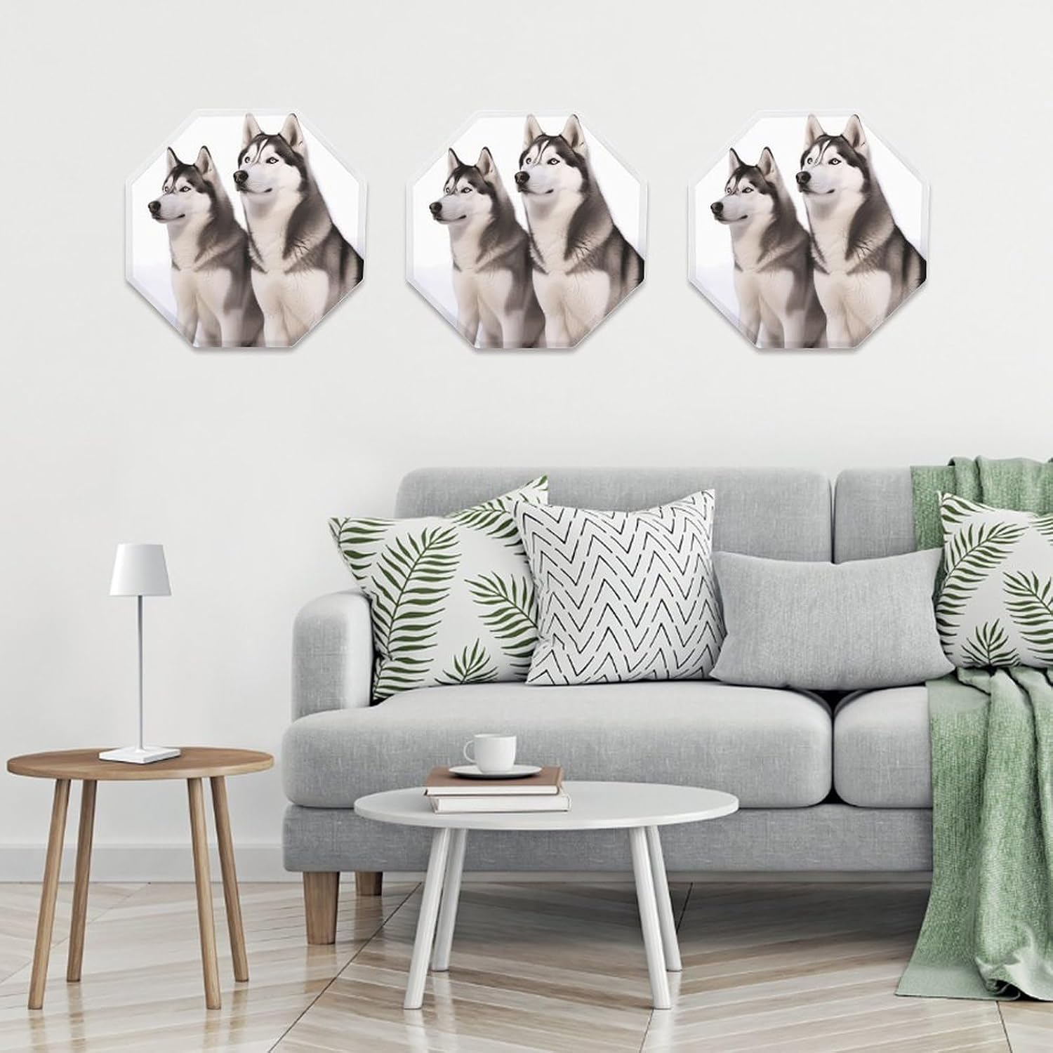 Ctagon Metal Sign for Home, Modern Display Plate for Kitchen, Husky Dogs Plates Accent Hanging Wall Decorations 3PCS for Living Room, Bedroom, Hallway, Hotel