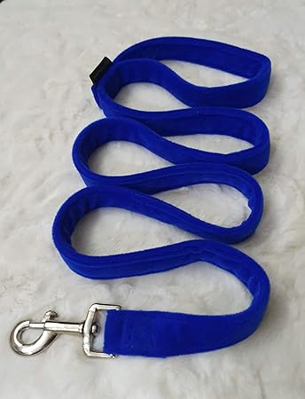 Kitty & The Woof Gang Blue Velvet Soft Leash for a Secured Hold of Your pet | Size - M