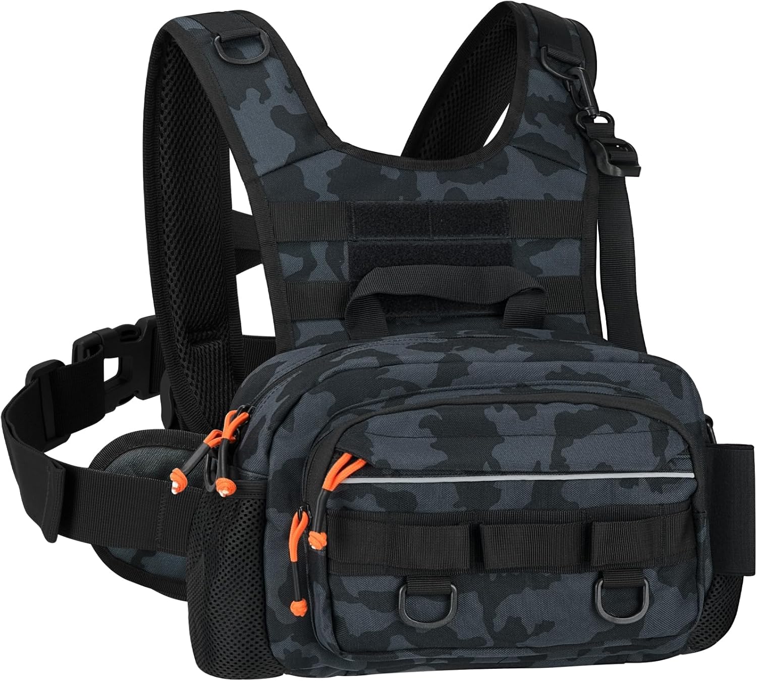 QualyQualy Tactical Chest Rig Large Chest Bag for Men Sport Chest Pack for Outdoor, Tactical Vest for Hiking, Cycling, Travel