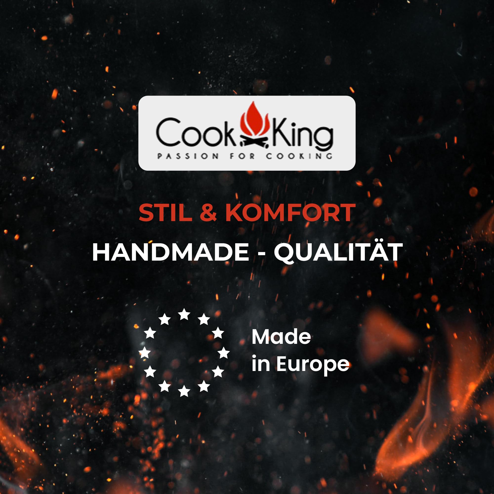 CookKing Grillrost Stahl 80 cm Inkl. 4 Griffen handgefertigt in Europa