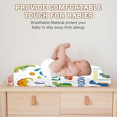 Miniatura 6 de Funda personalizada de 2 piezas cómoda para cambiador de niños pequeños Fundas de cambiador lavables personalizadas para bebés niños y niñas (de 0
