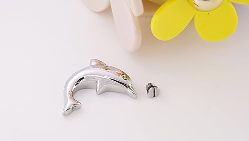 Miniatura 2 de Llavero de cremación de acero inoxidable con colgante de urna de delfín para cenizas