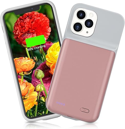 Gladgogo Funda de carga para iPhone 12 Pro Max, ultradelgada, batería recargable de 6500 mAh, cargador protector extendido, paquete de batería