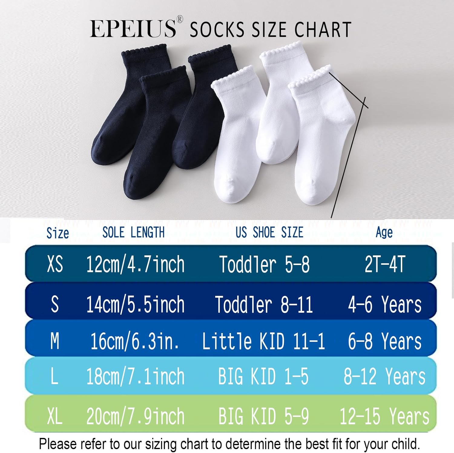 EPEIUS Girls Ankle Socks,Seamless Soft Cotton Ruffle Socks,Cute White for School Uniform 4-6/6-8/9-12/12-15 Years Old - Image 6