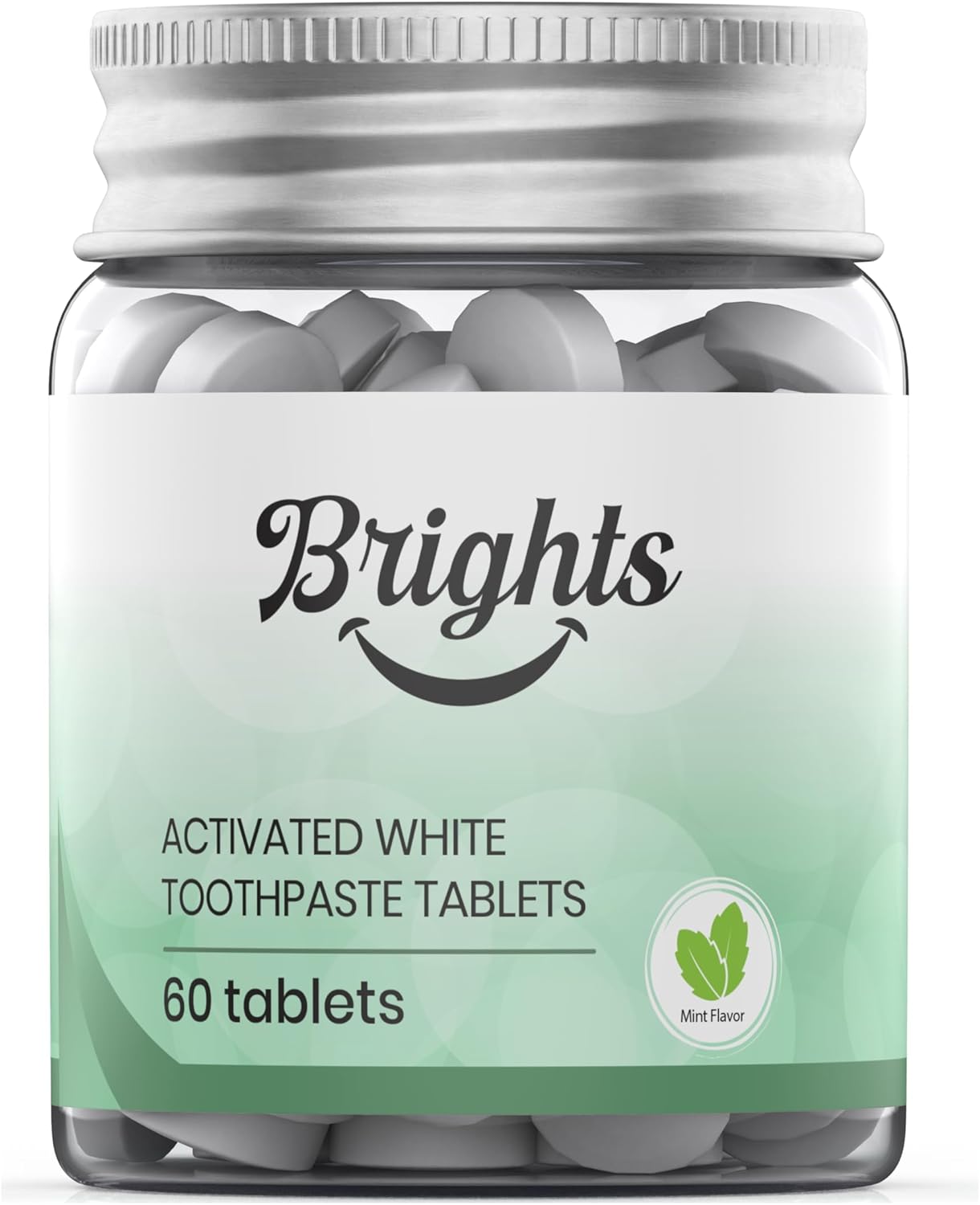 Brights Toothpaste Tablets, Brights Chewable Toothpaste Tablets,Flouride & Plastic Free, Eco & Travel Friendly.