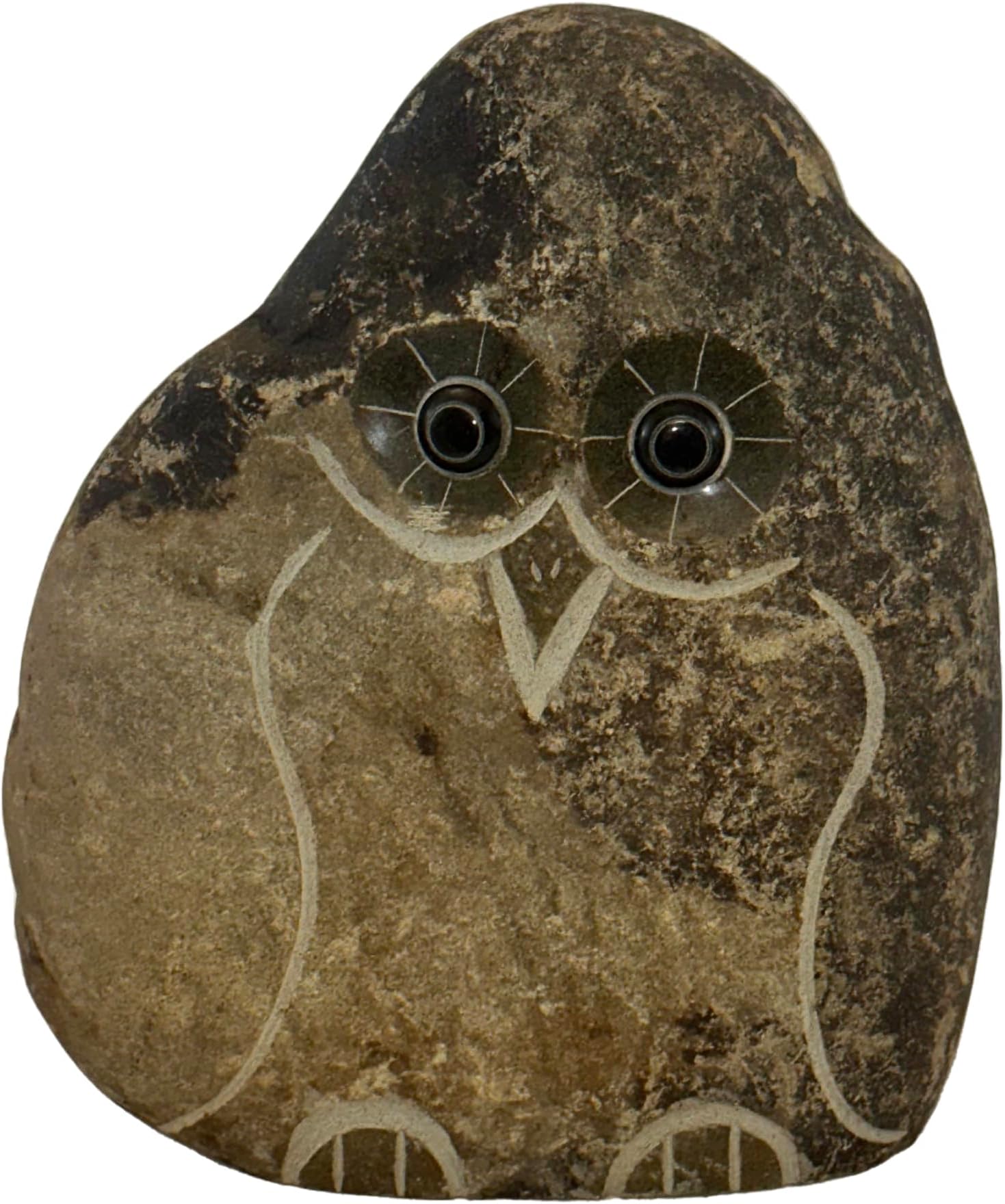 Stone Age Creations Hand Carved Natural Granite Boulder Owl โ 12" Tall, 45-48 lbs โ Unique Garden & Home Dรฉcor Statue โ One-of-a-Kind Gift