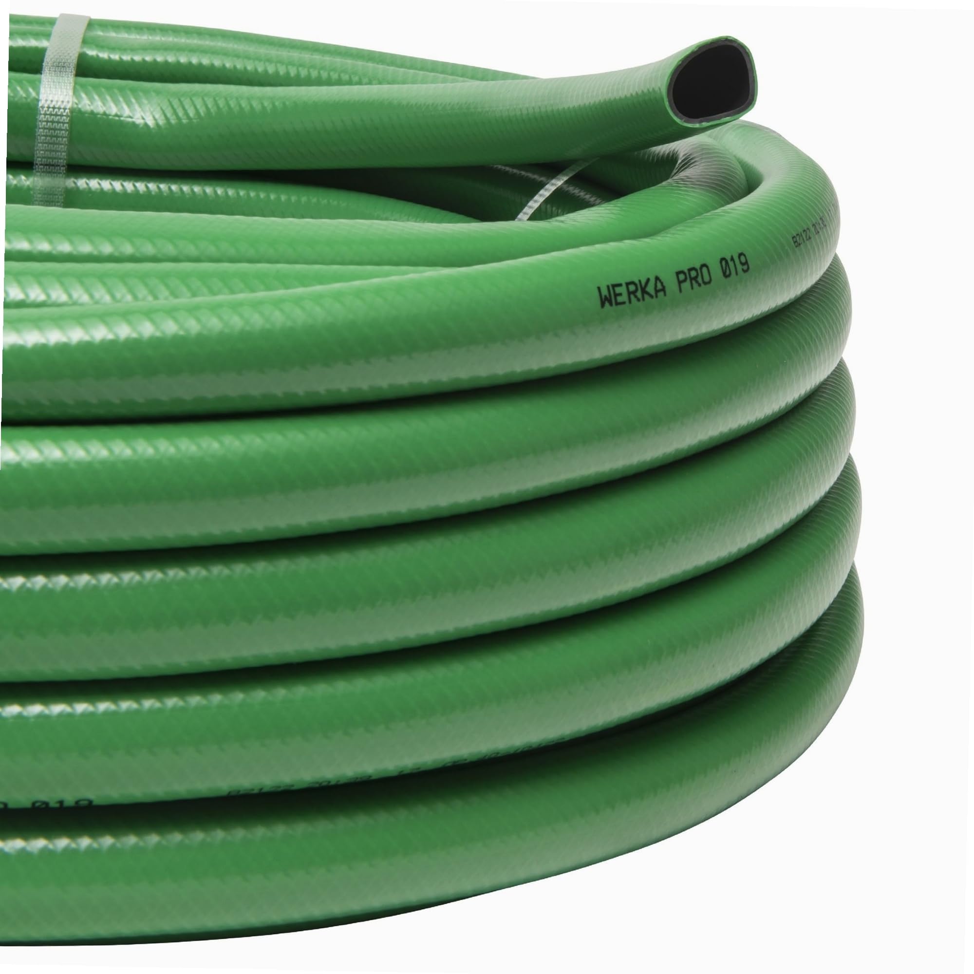 WERKA PRO Tuyau d'Arrosage Guipé Vert Ø19mm - 20m - 3 Couches Armées - Anti UV & Algues - Pression Max 19 Bars - Température