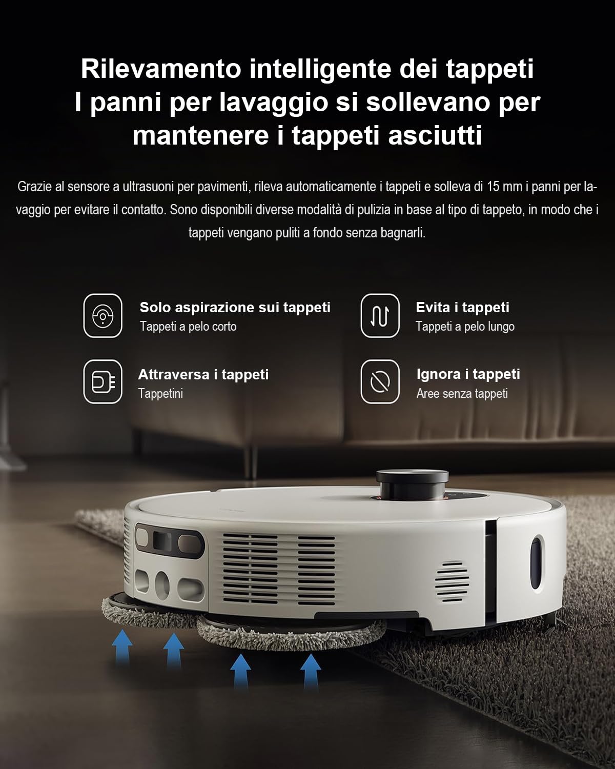 XIAOMI Robot Vacuum 5 Pro - Robot Aspirapolvere Lavapavimenti Intelligente,vacuum cleaner con Videocamera HD 5MP Supporto per chiamate unidirezionali,20.000 Pa,Radar intelligent