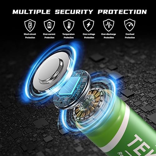 Miniatura 5 de Paquete de 4 baterías recargables 18650 con parte superior plana, baterías de litio de 3.7 V de 3000 mAh para faro, linterna LED, ventiladores,