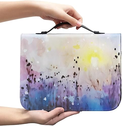Funda de la Biblia Galaxy para hombres y niñas, funda de cuero para la Biblia para mujeres, tamaño extra grande con asa y bolsa organizadora de
