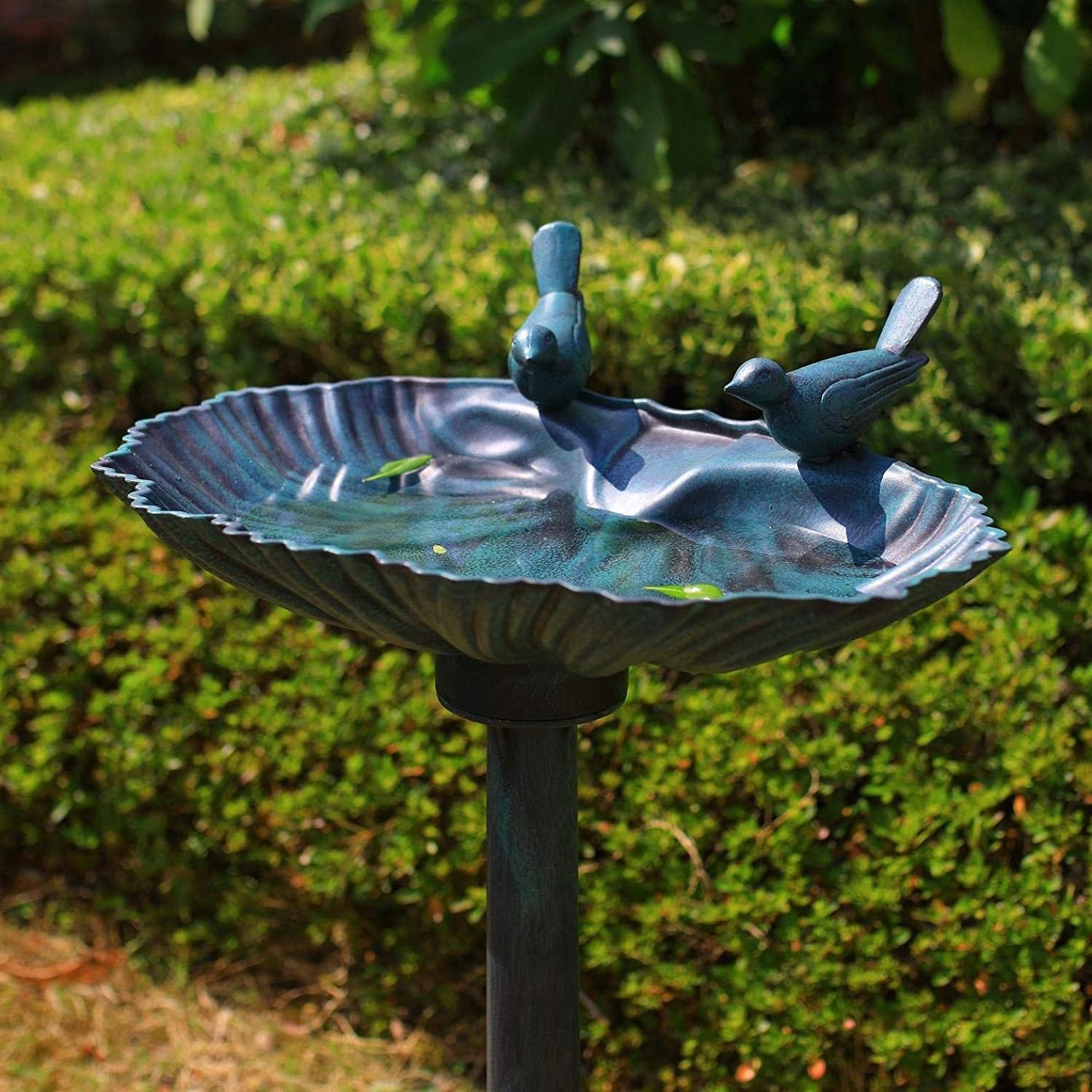 32inch Antique Bird Bath Outside Garden Weather Resistant Polyresin Backyard Expressions