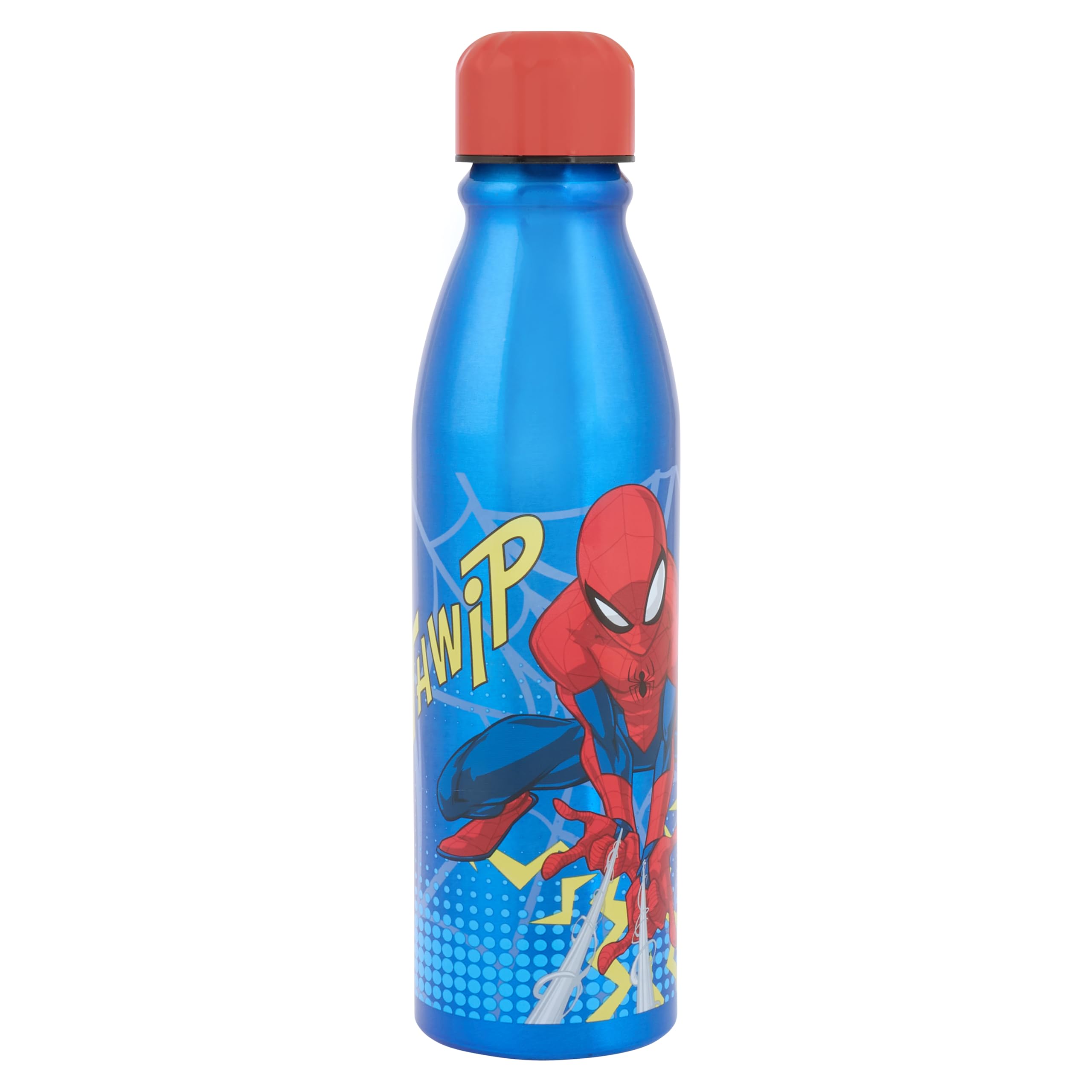 Marvel Spider-man Aluminum Bottle - 600ml | Leak-Proof, Eco-Friendly Reusable Bottle with Vibrant Spider-man Design | Perfect for On-the-Go Hydration and Marvel Fans, Blue & Red