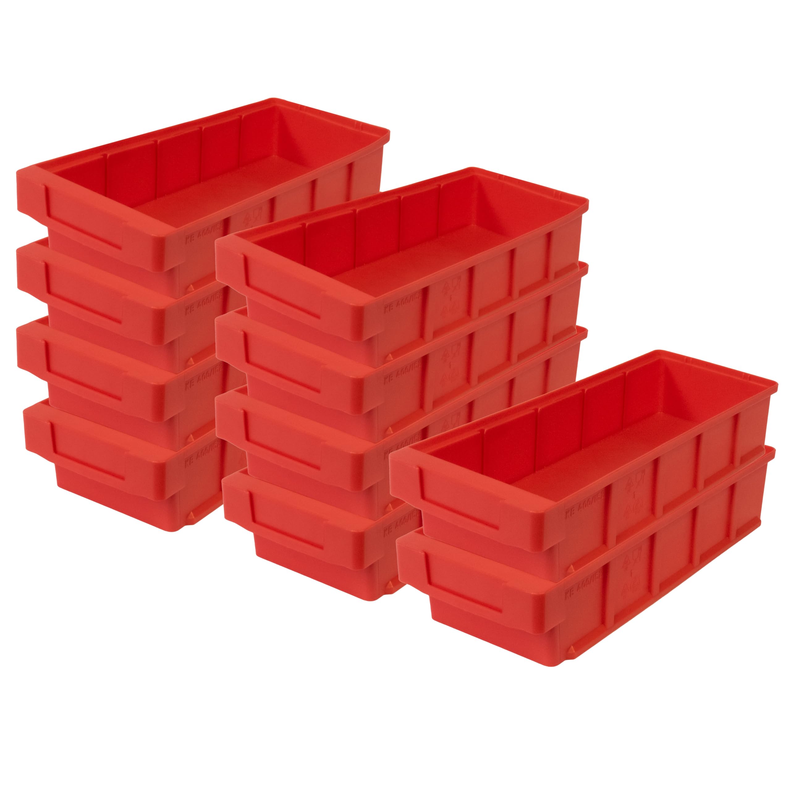 SCHULTE Lagertechnik 10x Regalkästen VKB 400x152x83 mm - aus Polypropylen, rot