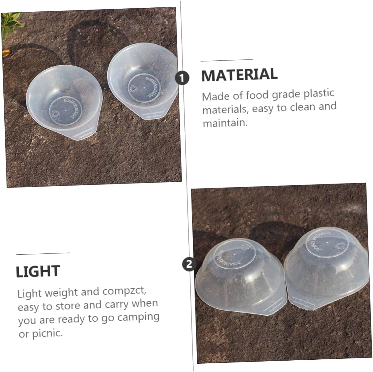 PRETYZOOM 4 Pcs Portable Mini Outdoor Plastic Bowls Set for Camping Lightweight Unbreakable Tableware for Picnic and Travel