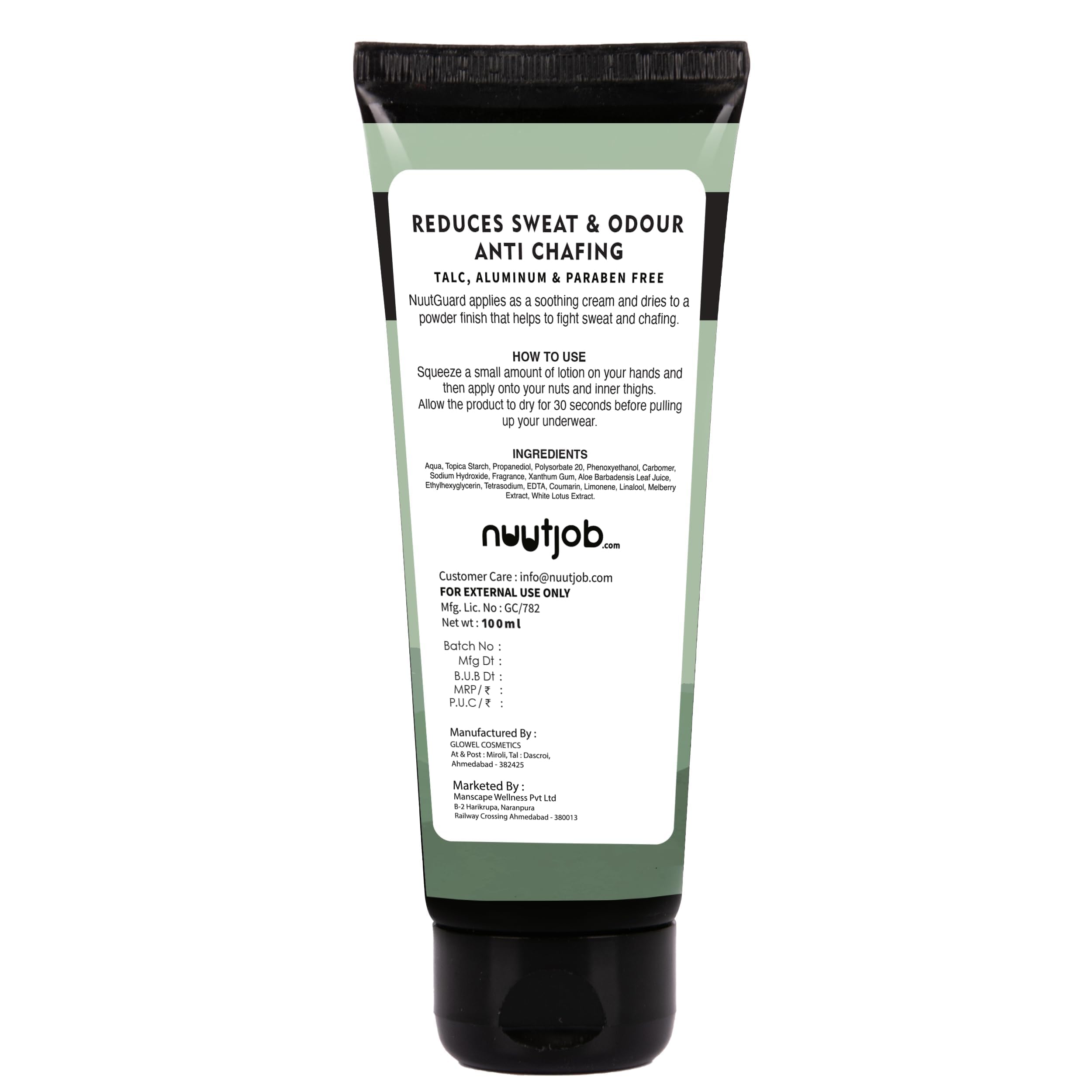 Nuutjob Nuutguard Anti Chafing Liquid Powder for Men Pack of 2 (100ml Each) | Anti Chafe for Thighs, Groin & Balls | For Gym, Sports & Daily Use | Talc-Free, Paraben-Free
