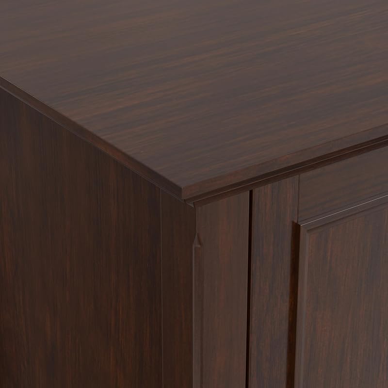 SIMPLIHOME Amherst 72" Wide Solid Wood TV Stand in Russet Brown image 6