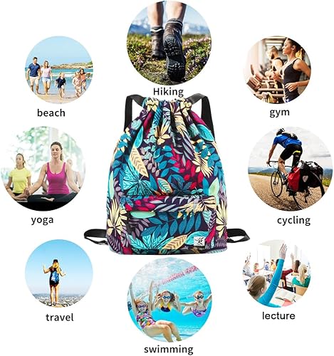 Miniatura 5 de Bolsa impermeable con cordón para ir al gimnasio o la playa, o practicar deportes, unisex