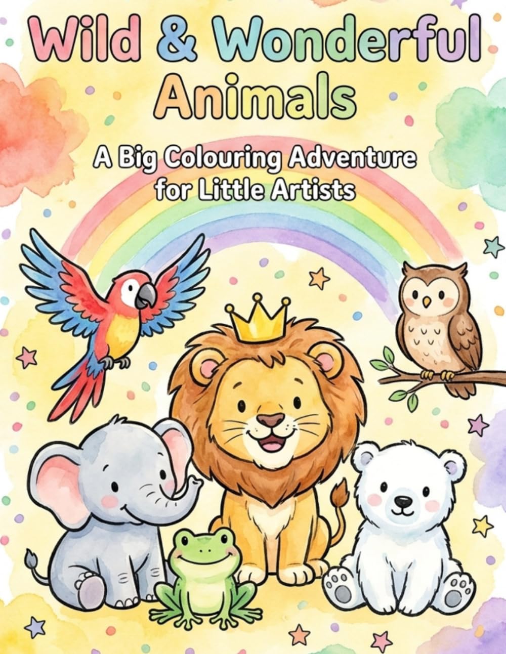 Wild and Wonderful Animals: A Big Colouring Adventure for Little Artists — 24 Adorable Animals to Colour, One Page at a Time