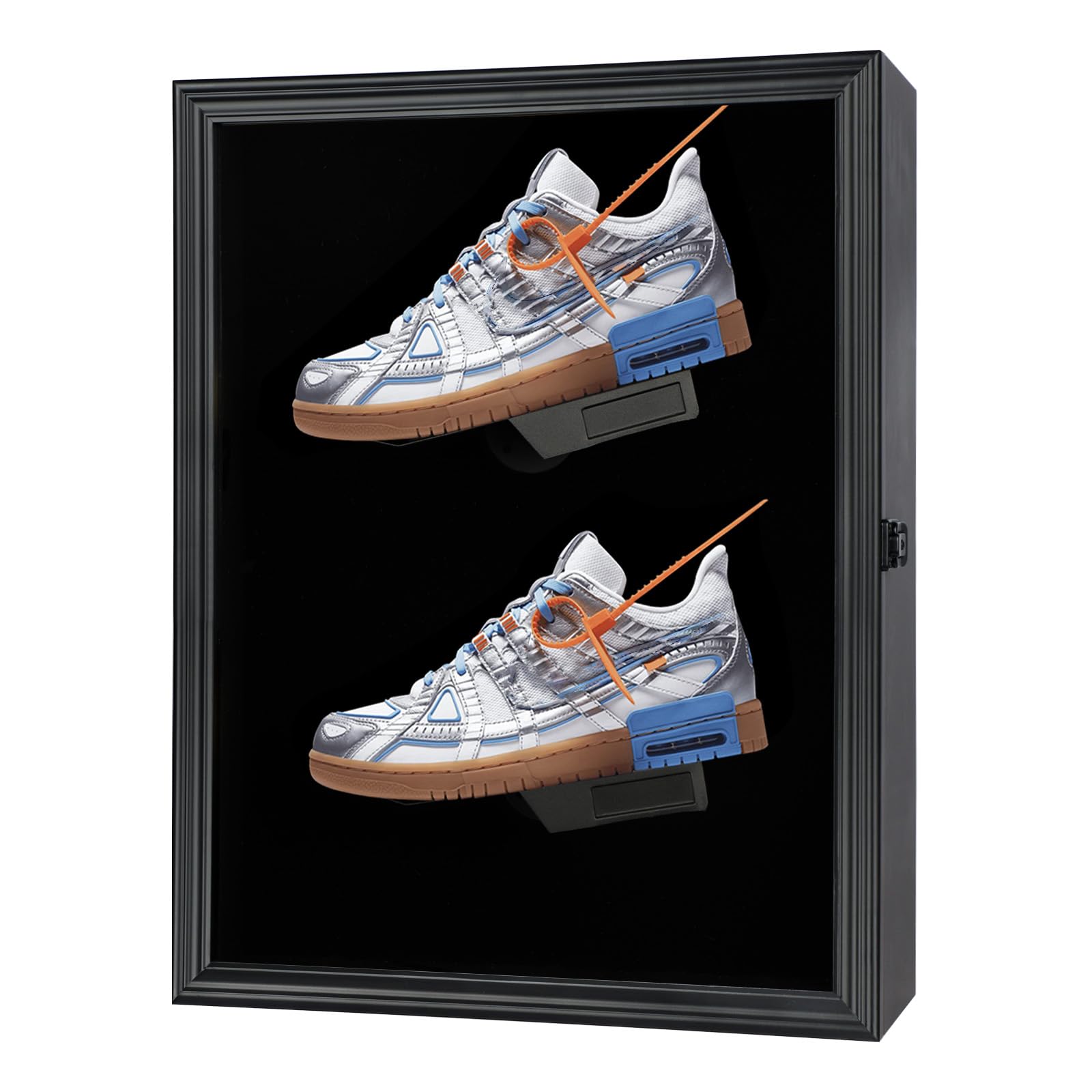 Shoe Display Case Memorabilia Display Case Shoe Wall Mount Wooden Sneaker Cabinet for Football Basketball Baseball Sports Shoes Display with Anti Fade UV Protection Acrylic Door Lockable