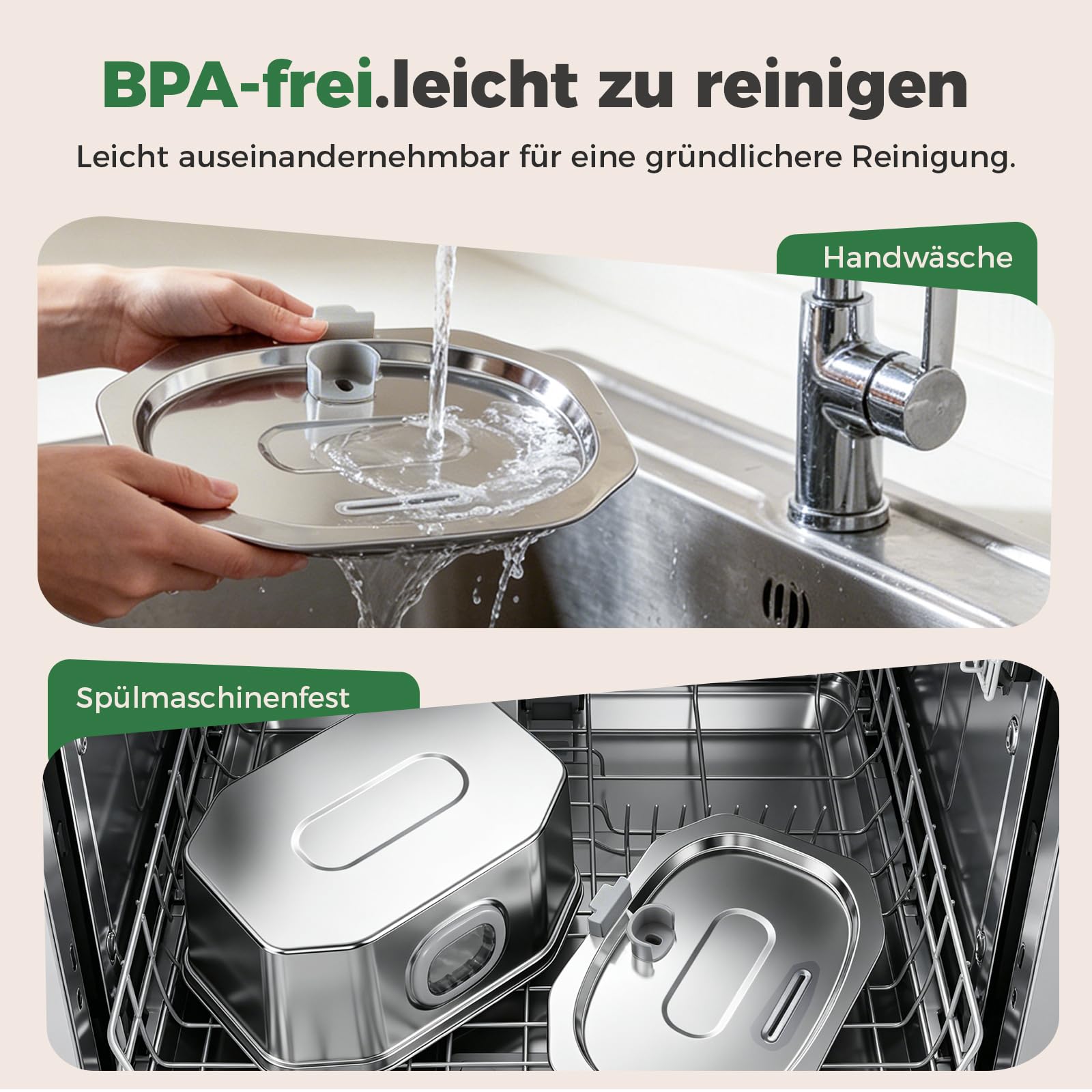 Apauk Katzenbrunnen, Trinkbrunnen für Katze, Trinkbrunnen Edelstahl, Ultraleiser Trinkbrunnen für Katze und kleine Hunde,mit LED-Fenster, S -3.2L Große Kapazität (A-2 Filter & 2 Schwämme)