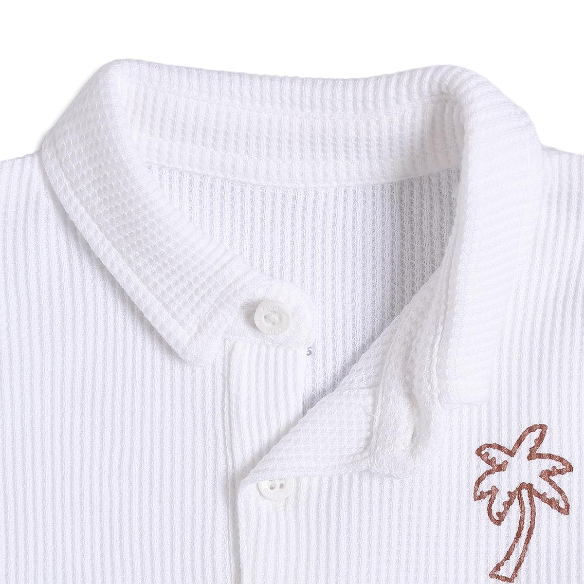 miniklub Baby Half Sleeve Collar Knit White Polo, Pack of 1 (9-12M) 4