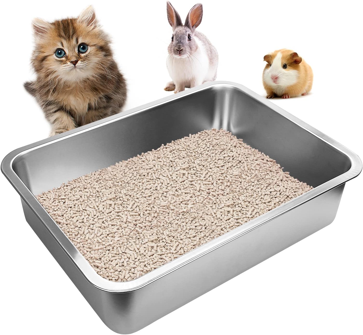 Feline First Cat Litter Box 35cm x 25cm - Large Kitty Litter Tray with ...