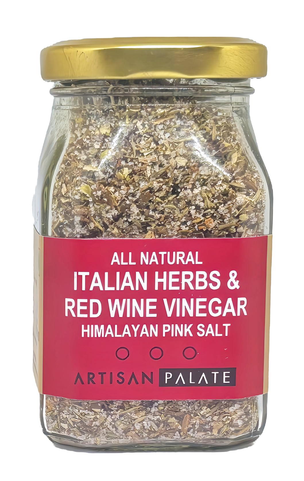 Artisan Palate Italian Herbs and Red Wine Vinegar Himalayan Pink Salt Jar | All Natural | Seasoning Mashed Potatoes, Fries, and Salad Dressings | 150 gms (Pack of 1) - Image 3 thumbnail
