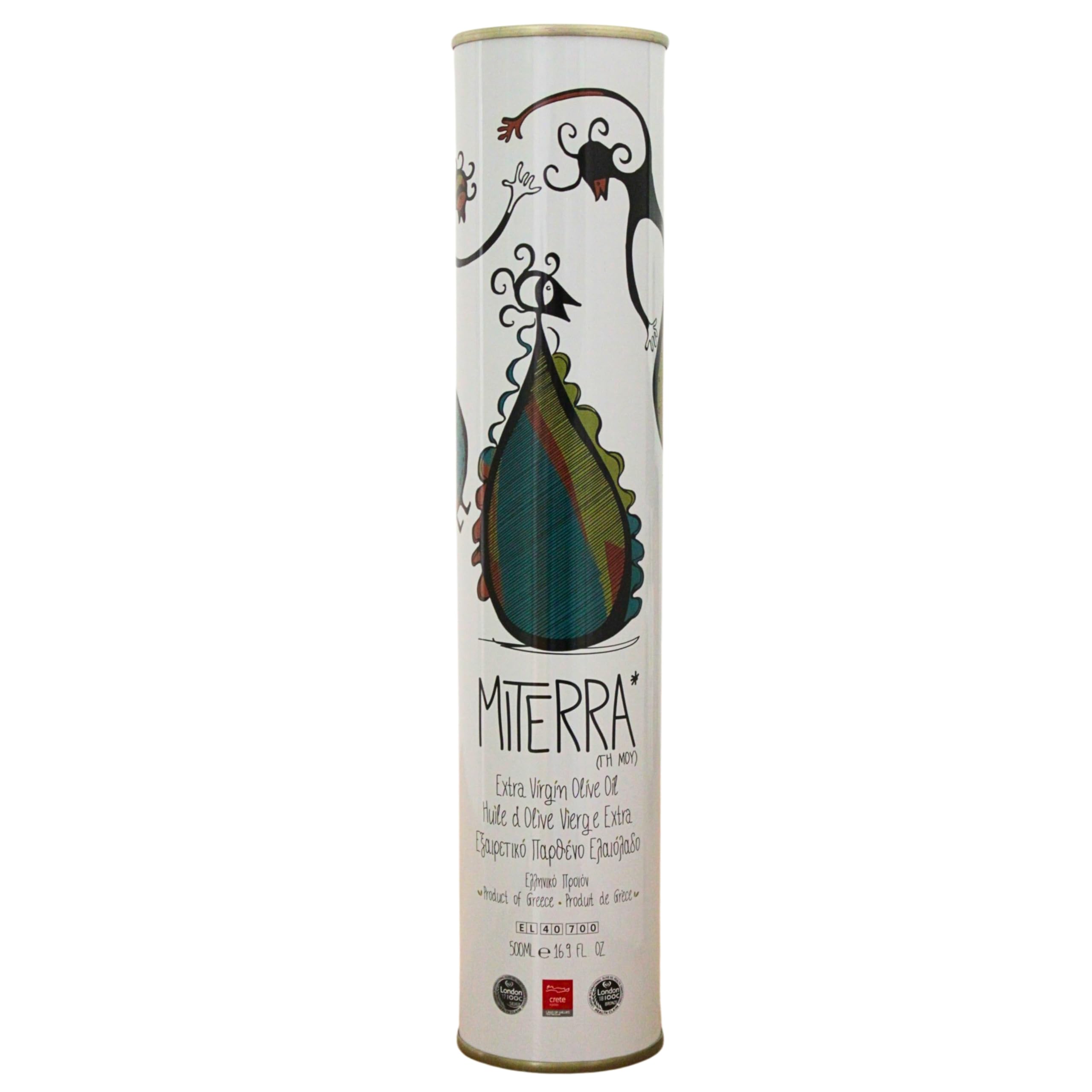 MITERRA Cretan Extra Virgin Olive Oil 500ml | Cold-Pressed Greek Koroneiki Olive Oil | Authentic Mediterranean Flavour, Natural Aroma, Premium Quality