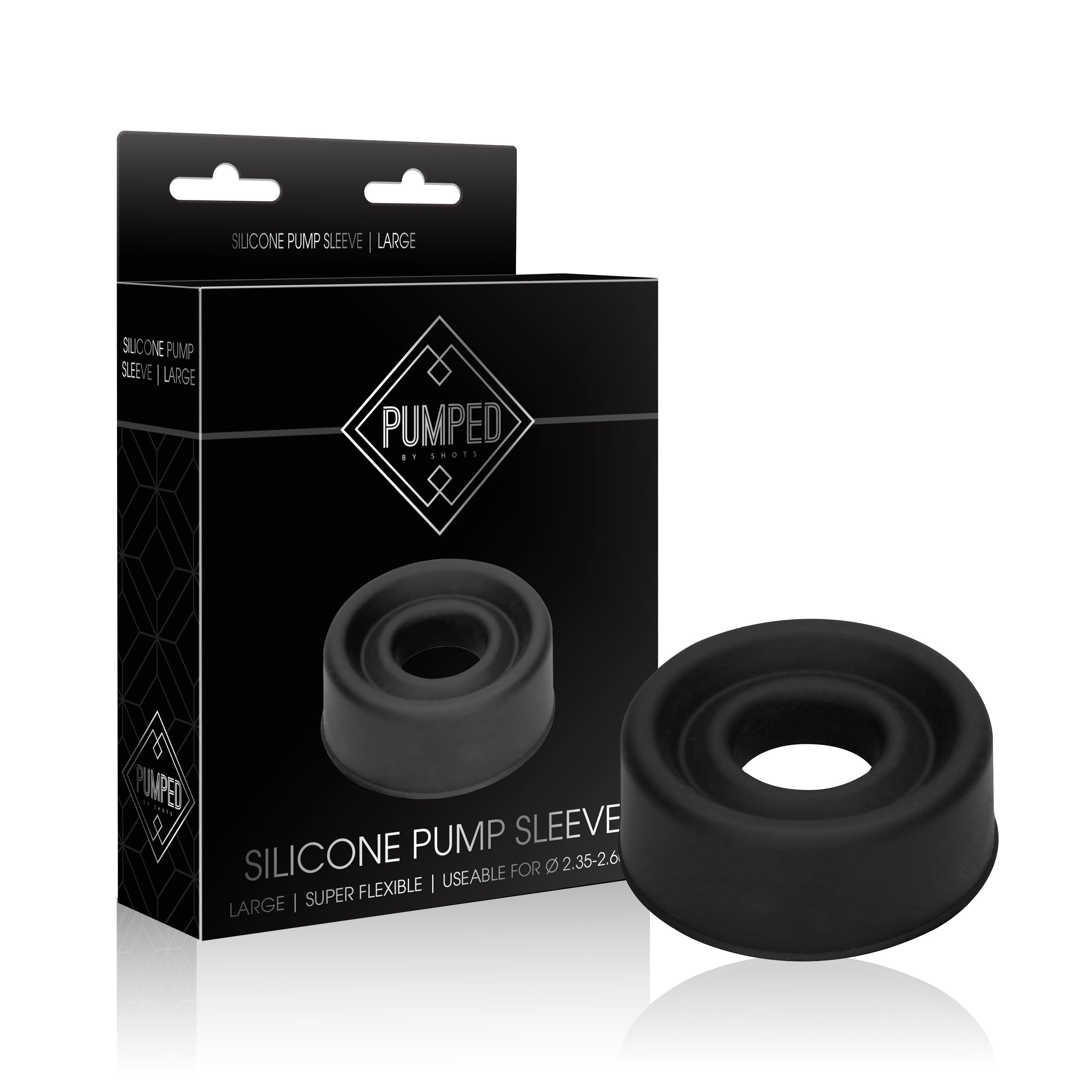 Manicotto Della Pompa Del Pene In Silicone - Grande - Nero - 29 Gr