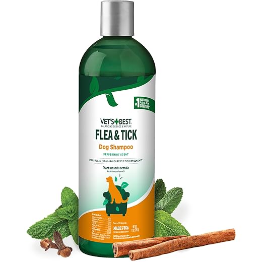 Vet’s Best Flea & Tick Advanced Strength Dog Shampoo - Dog Flea and Tick Treatment - Plant-Based Formula - Certified Natural Oils - 12 oz