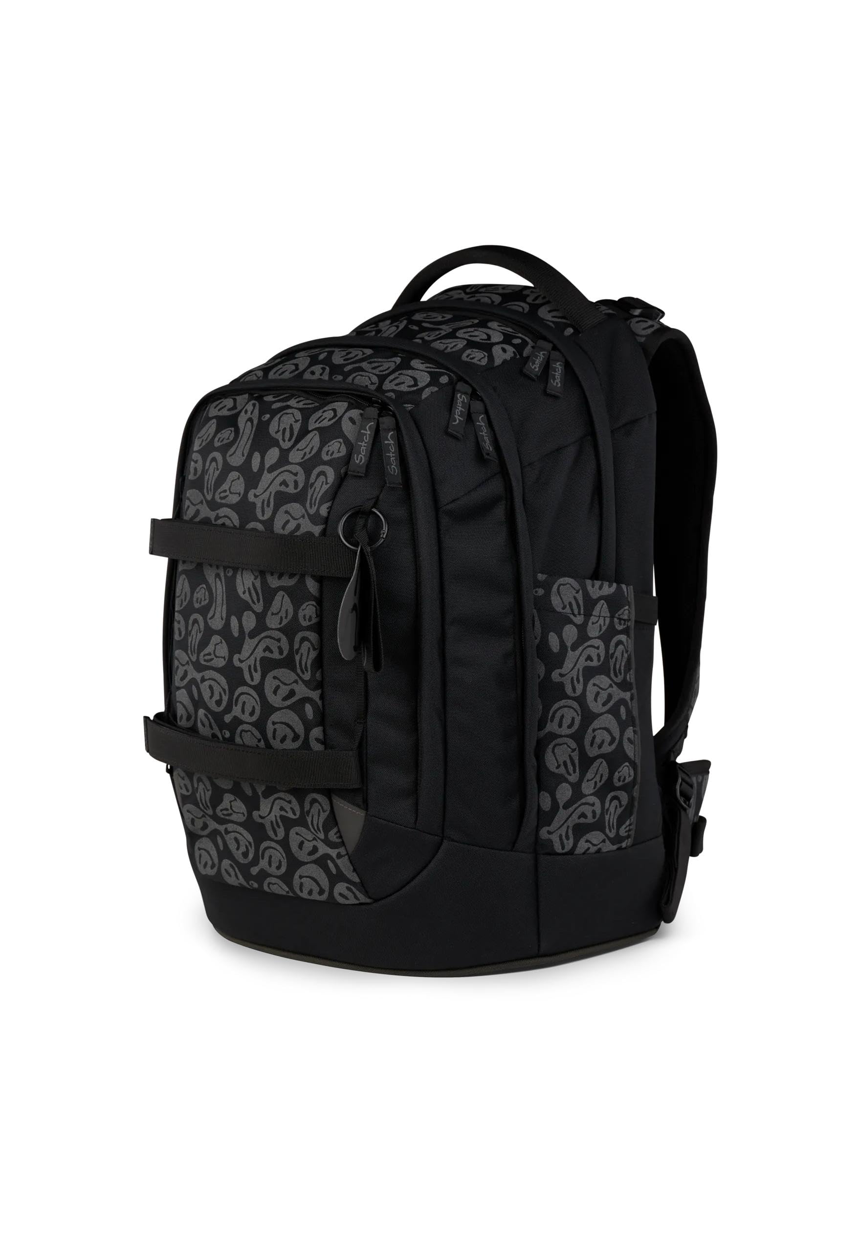 satch set zaino scolastico pack set Blurry Faces - Nero | Set ergonomico da 3 pezzi con capacità di 30 L, completo di astuccio e borsa sportiva per la scuola