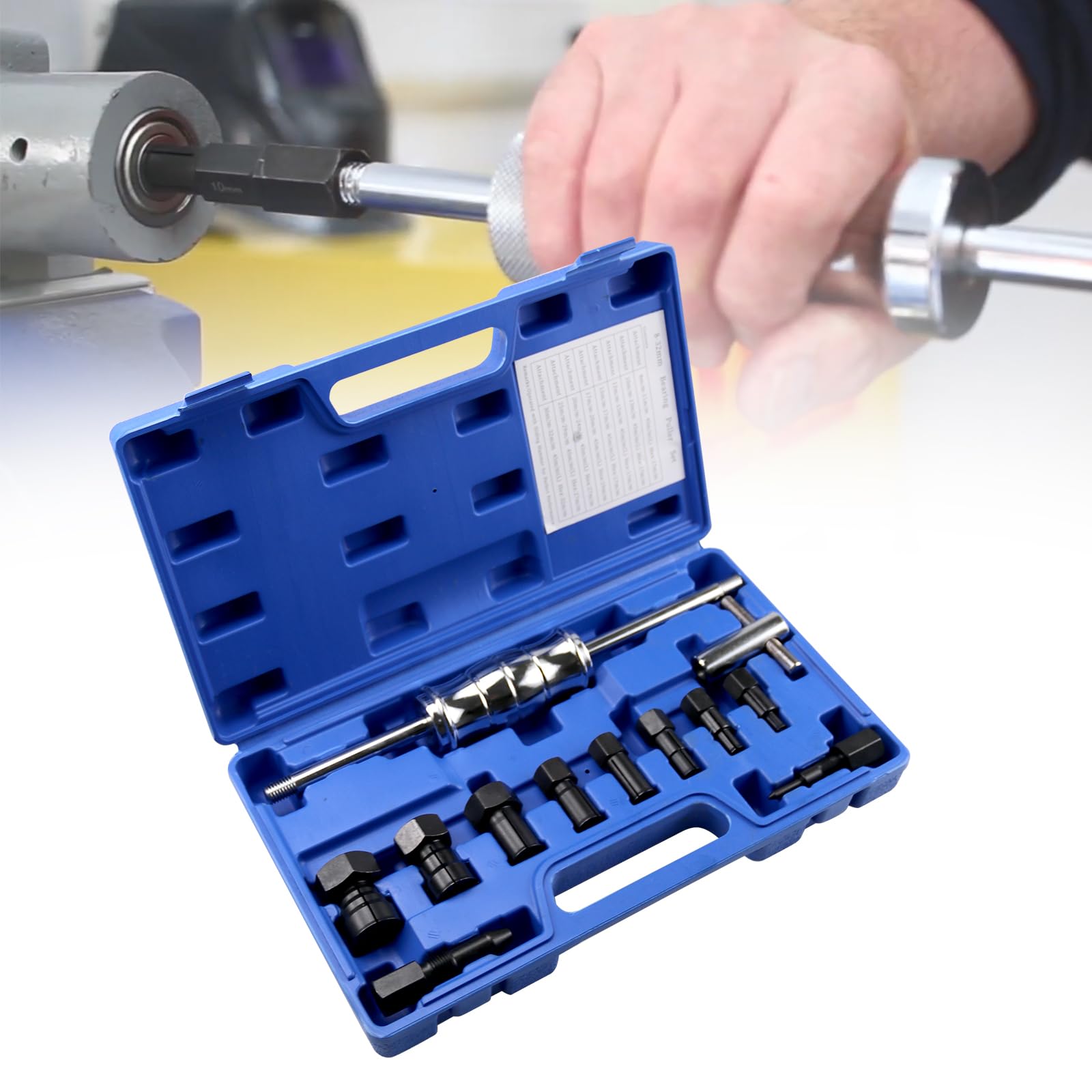 RYANSTAR RACING 12PCS Blind Hole Bearing Puller Set - Internal Bearing Extractor Kit with Slide Hammer and Expandable Collets (8-32mm) for Bearing