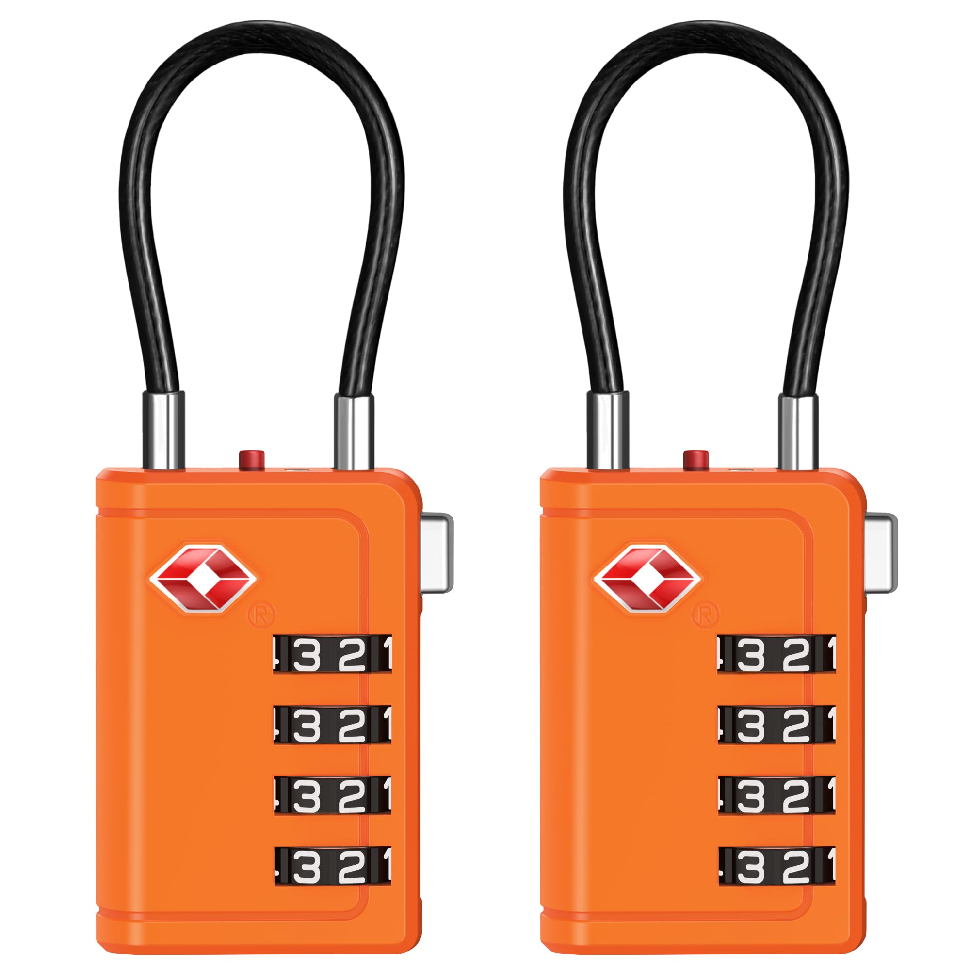 Puroma TSA Approved Luggage Travel Locks with Open Alert Indicator, 4 Digit Combination Resettable Code Zinc Alloy Lock for Suitcase, Backpack, Bag,