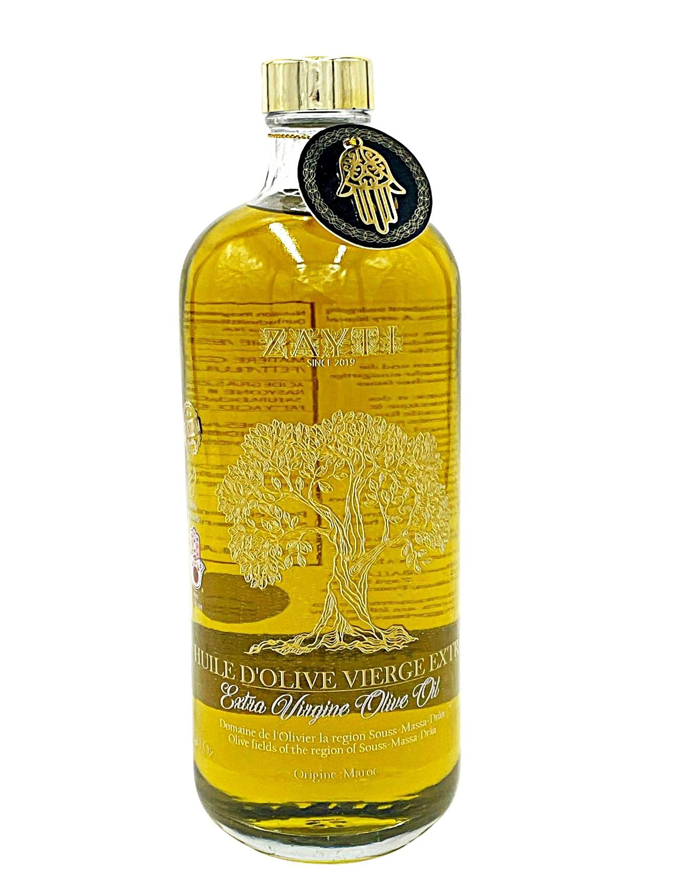 Huile d'Olive Extra Vierge du Maroc 700ml – Première Pression à Froid, Non Filtrée, Zéro Résidu de Pesticides, Pure, Non Mélangée