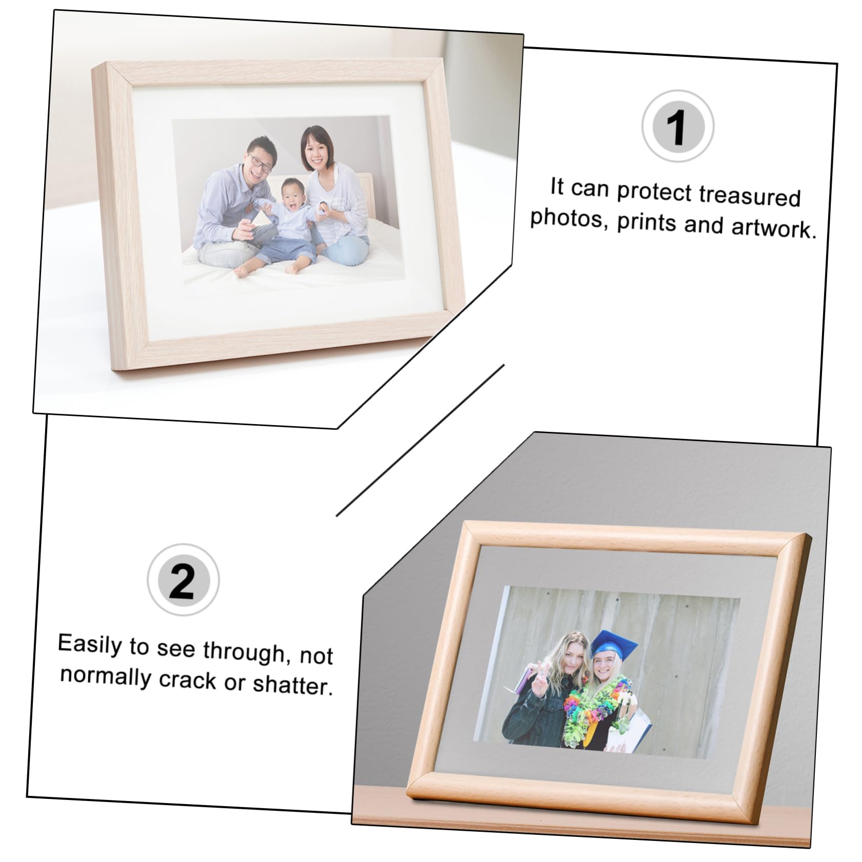 Cabilock Acrylic Photo Frame Sheets 5 Pack Clear Picture Frame Replacement Multi-purpose Sheets