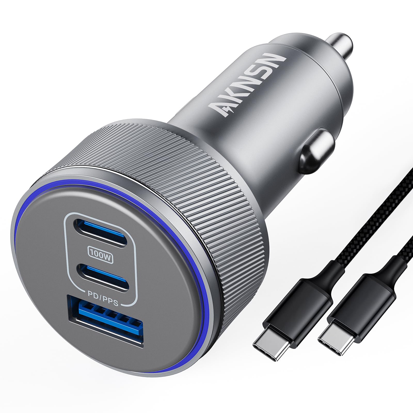 iPhone 16 USB-C Car Charger, 167.5W Max 3-Port Type-C Fast Charging Cigarette Lighter,Charger Adapter for iPhone 16/15/14/13,Samsung S24/S23/S22,Pixel,iPad Air,AirPods,Android