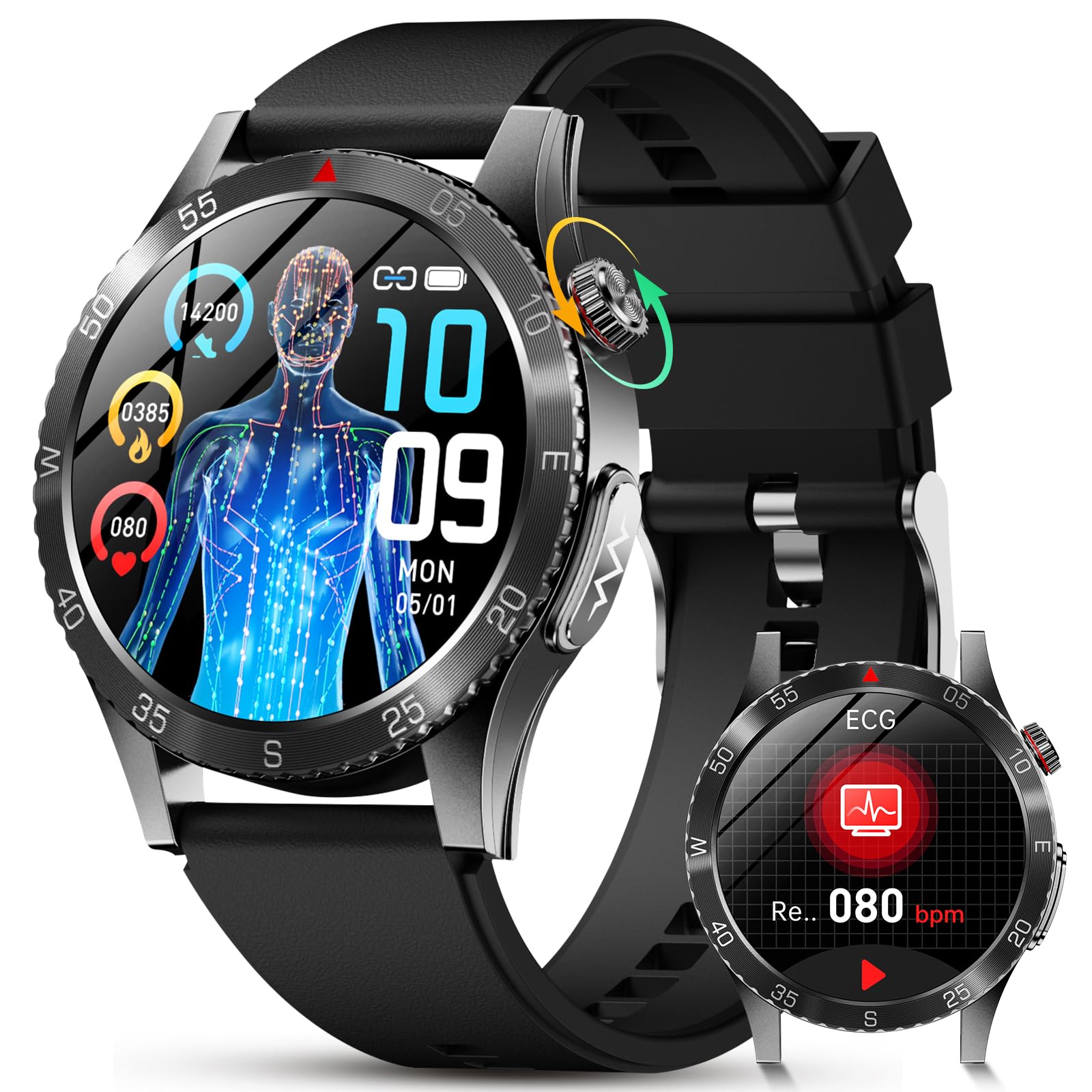Vowtop Montre Connectée Homme Et Femme - Suivi SpO2, Rythme Cardiaque, Sommeil, 9 Modes Sport, Notifications & Santé Féminine