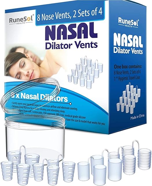 Nasal Dilators (x8 Pack) for Snoring Relief, Nose Vents Snoring Aids, Nasal Dilator Anti Snore Devices to Help You Breathe Through Your Nose, Snore Stoppers by Runesol