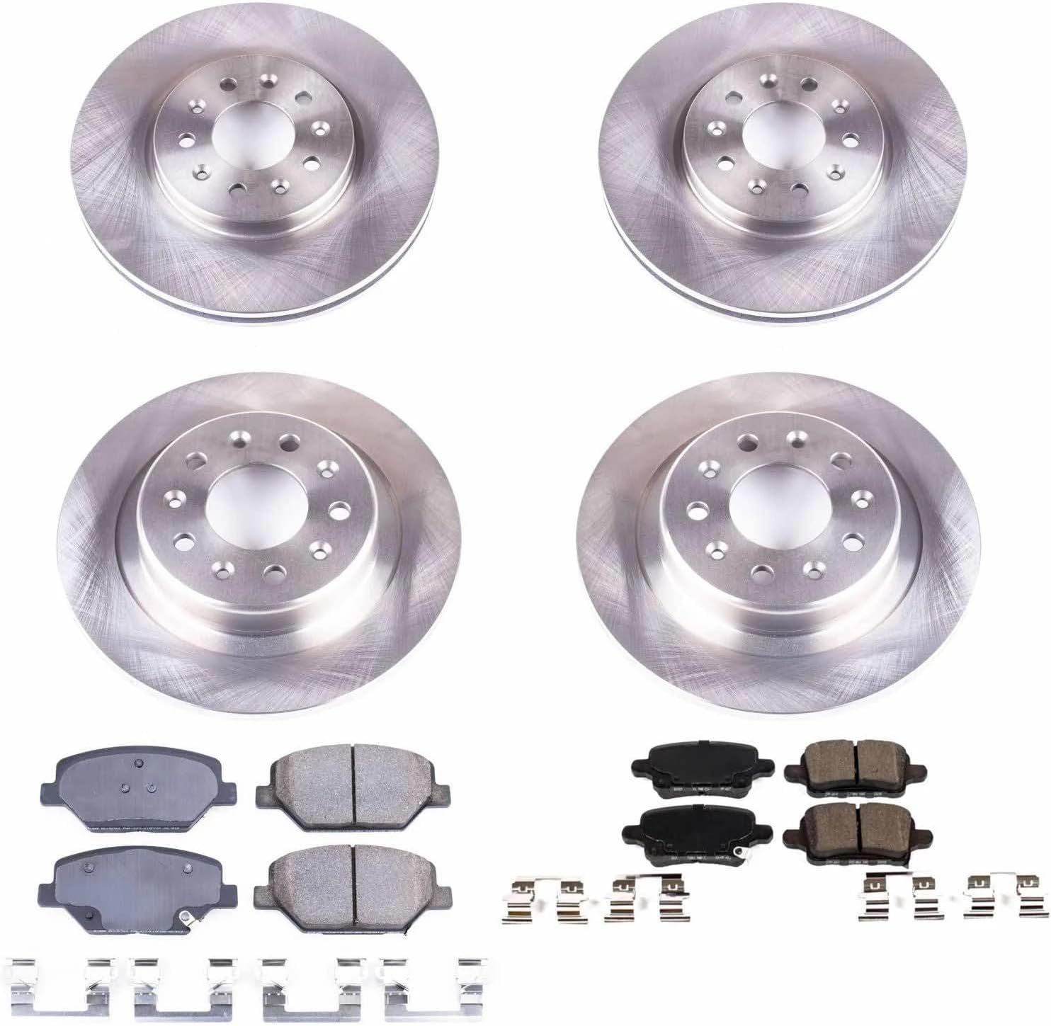 PowerStop Front and Rear Brake Kit For Buick LaCrosse 2019 |Chevrolet Equinox 2018-21 |GMC Terrain 2021 - Disc Rotors & Ceramic Brake Pads Replacement, KOE7565