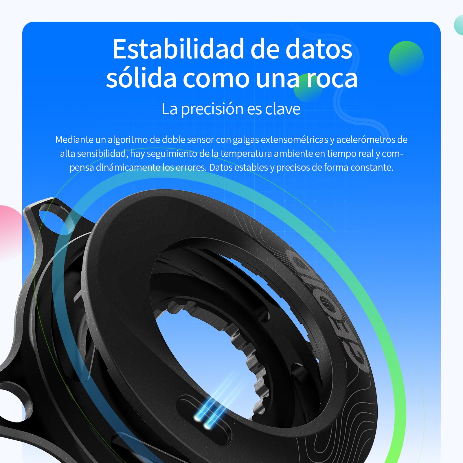 GEOID PM500 Medidor de Potencia para Bicicleta de Carretera - Cigüeñal Ligero 680g con Precisión ±1,5%, Batería 300 Horas, 110 BCD, Bluetooth/Ant+, IPX7 Impermeable