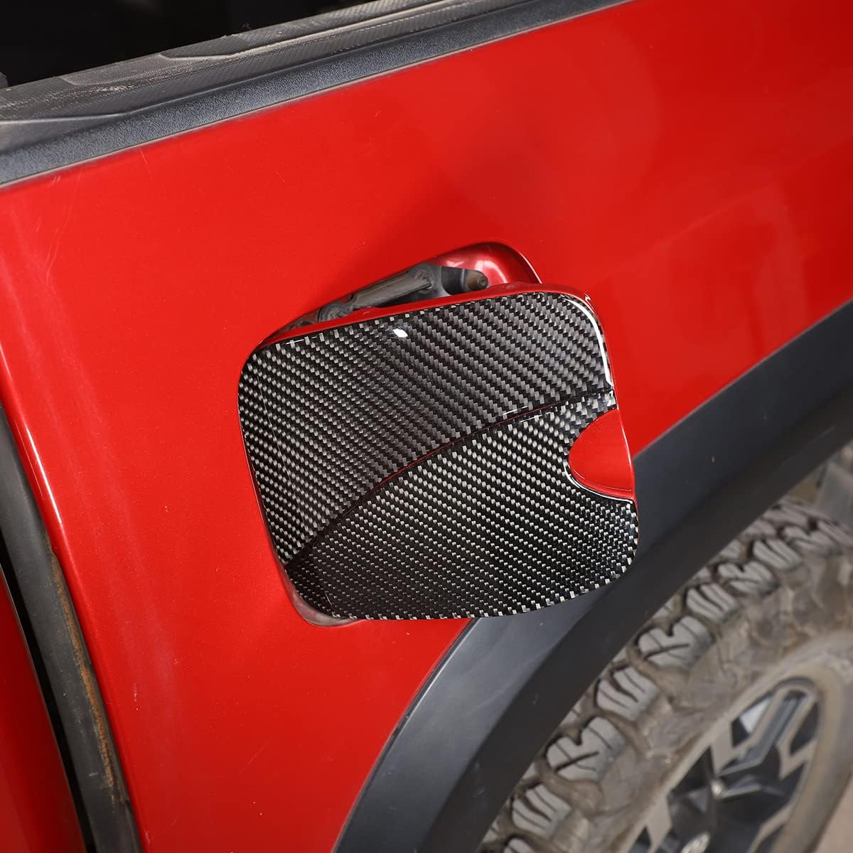 for Toyota Tacoma 2016 2017 2018 2019 2020 2021 Soft Real Carbon Fiber Trim Accessories Fuel Tank Cap Decorative Sticker Protection Panel 2 Pcs