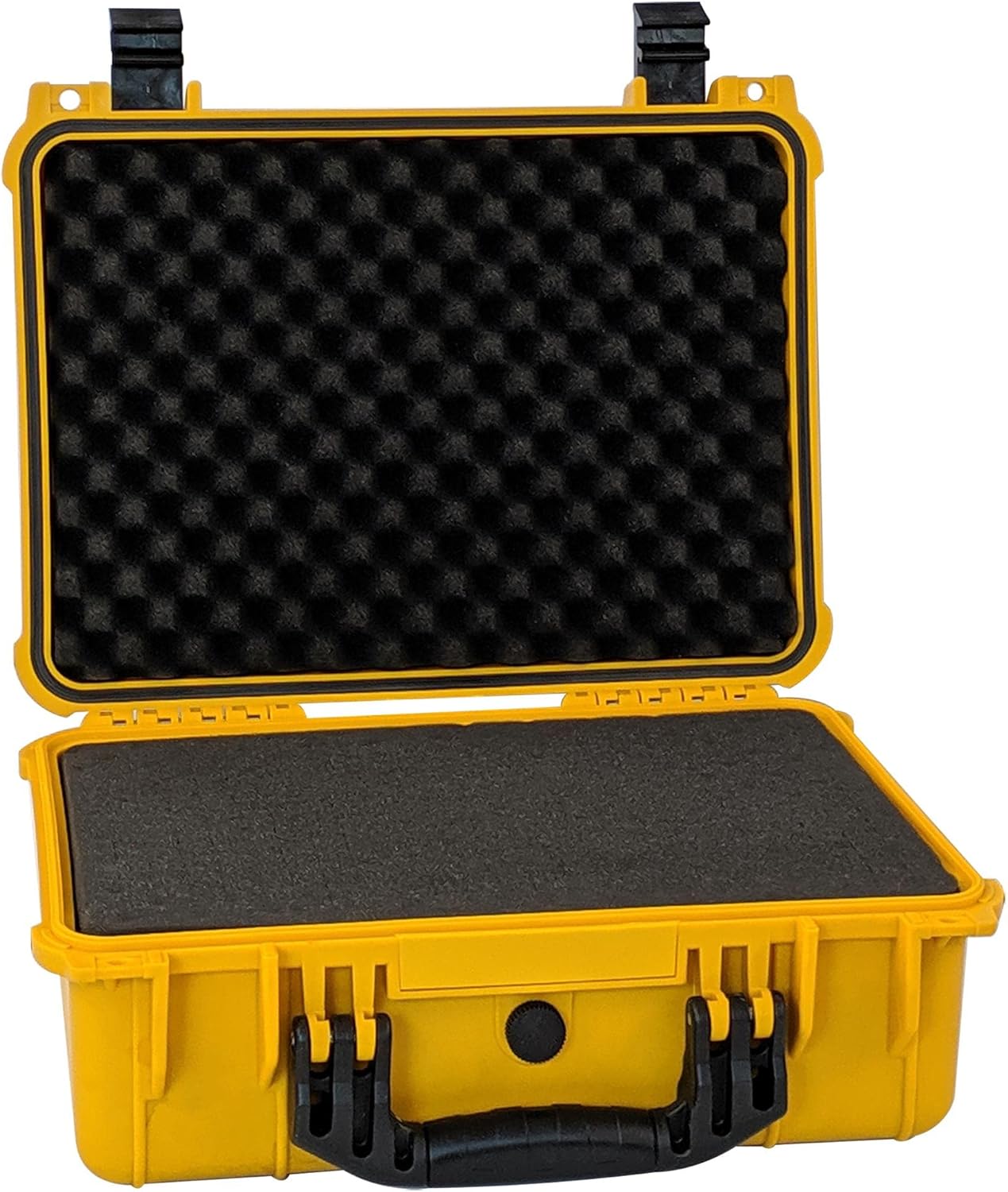 Large and Medium Size Weatherproof Equipment Cases, made of Polypropylene Plastic, Black with Foam Insert (13.5" X 11.5" X 6" (L x W x H))