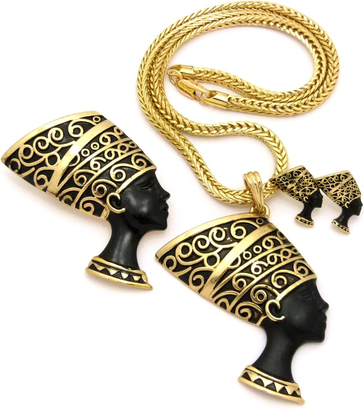 GWOOD Nefertiti Set Egyptian Queen Beautiful Woman Pendant Necklace