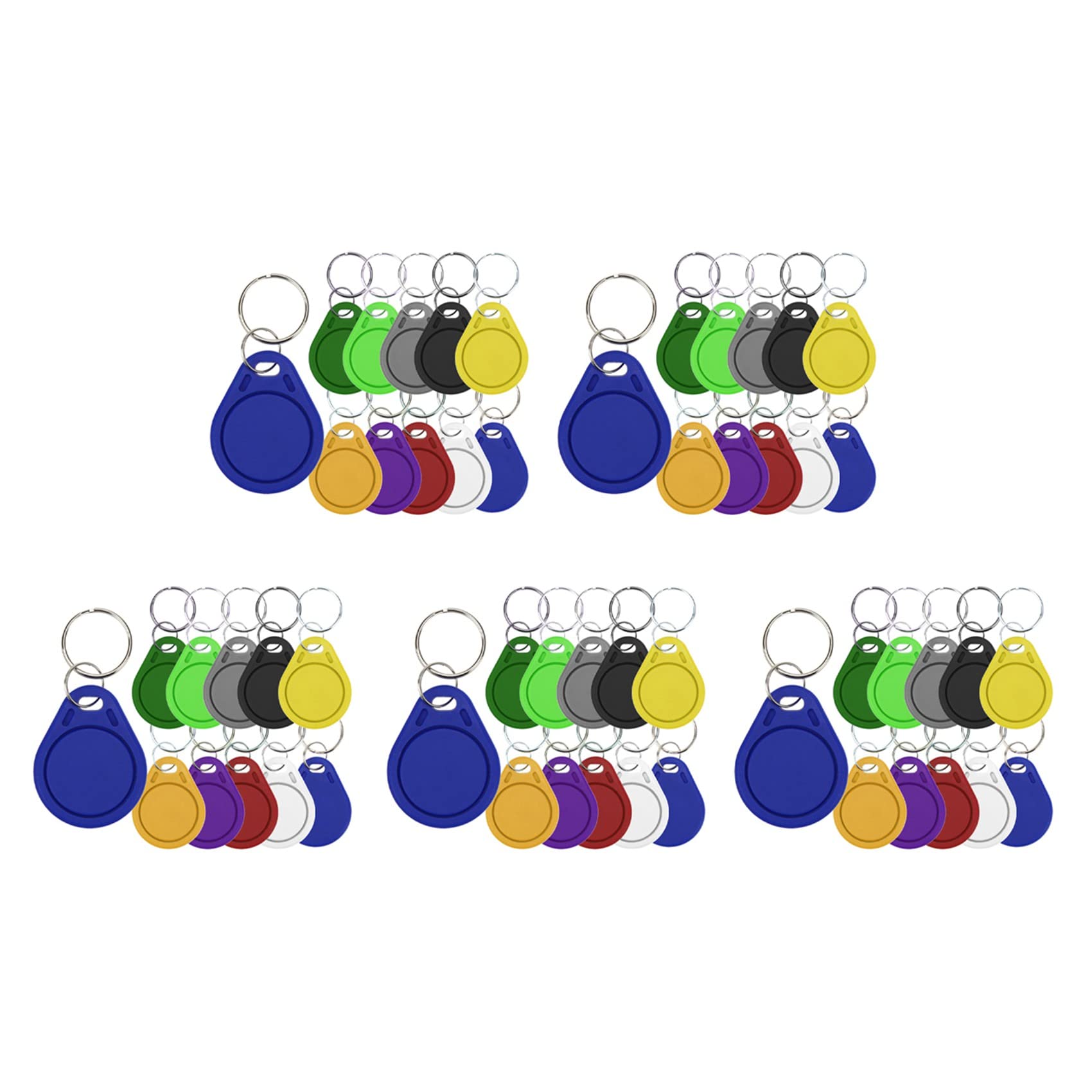 Jnchdghwa Mixed Color 250Pcs Uid 13.56Mhz Block 0 Sector Writable Ic Card Clone Changeable Smart Keyfobs Key Tags 1K S50 Rfid Access Control