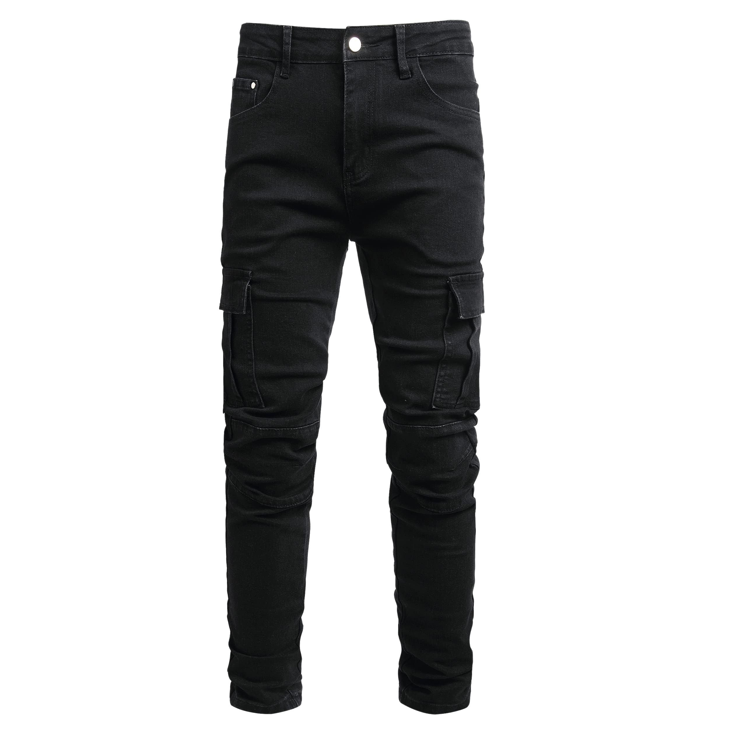 Jeans da uomo, slim fit, elasticizzati, strappati, per uomini, distretti, regular dritta, alla moda, comfort, flessibili, per adolescenti, casual, alla moda, skinny Cargo