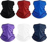 Vista 20 de Geyoga 6 piezas de protección UV para el verano, polaina de cuello refrescante, ropa para la cara, polaina para cuello, bufanda, protector solar