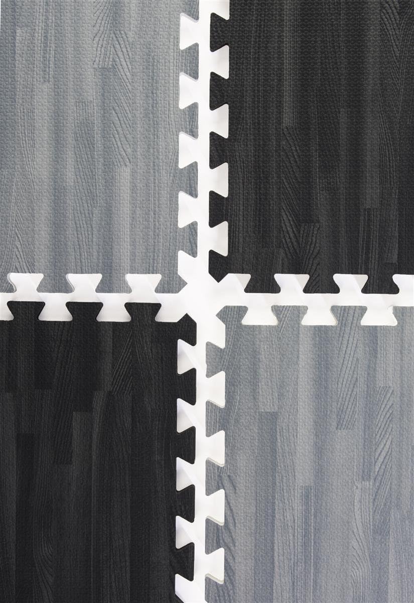 26-pc Wood Grain Interlocking Foam Flooring Mats, 0.5" Thick, 10-ft x 10-ft Display