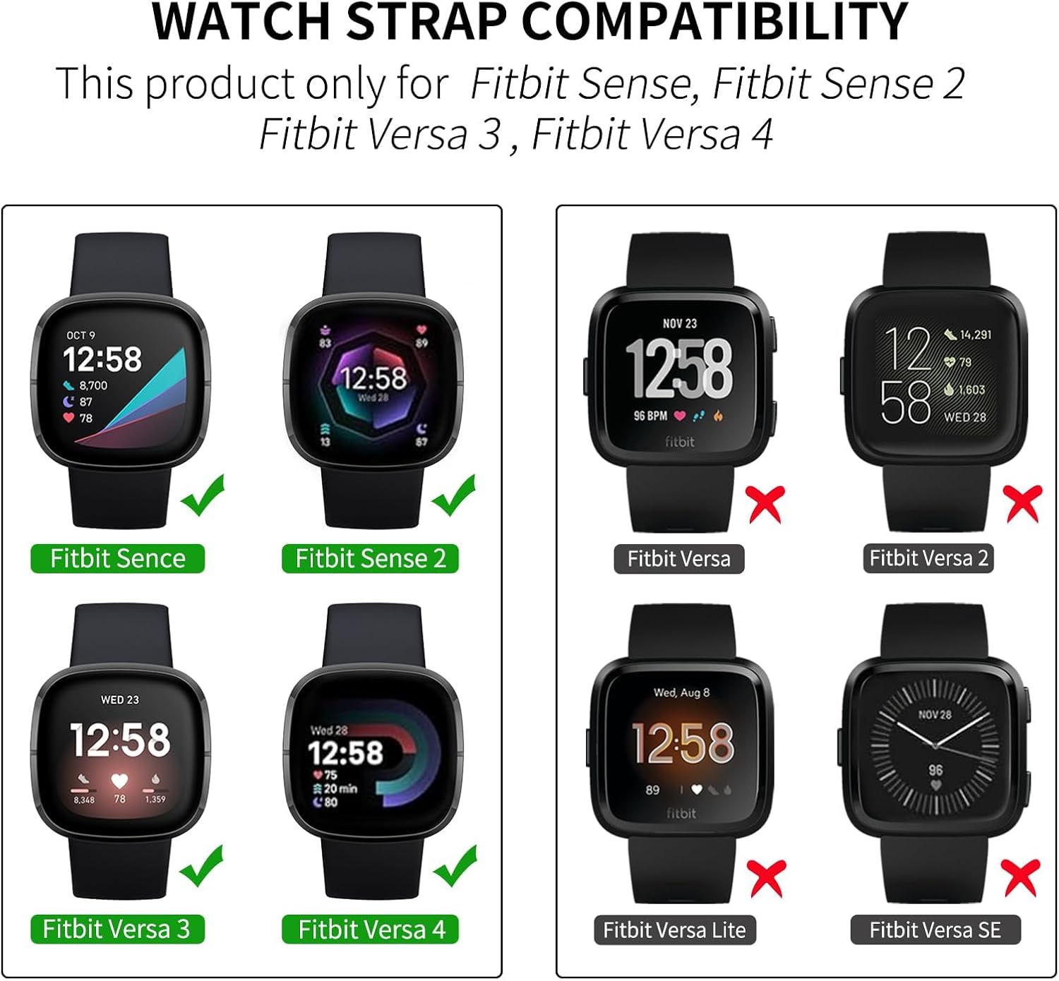 سوار ساعة معدني مرصع بأحجار الراين متوافق مع Fitbi...