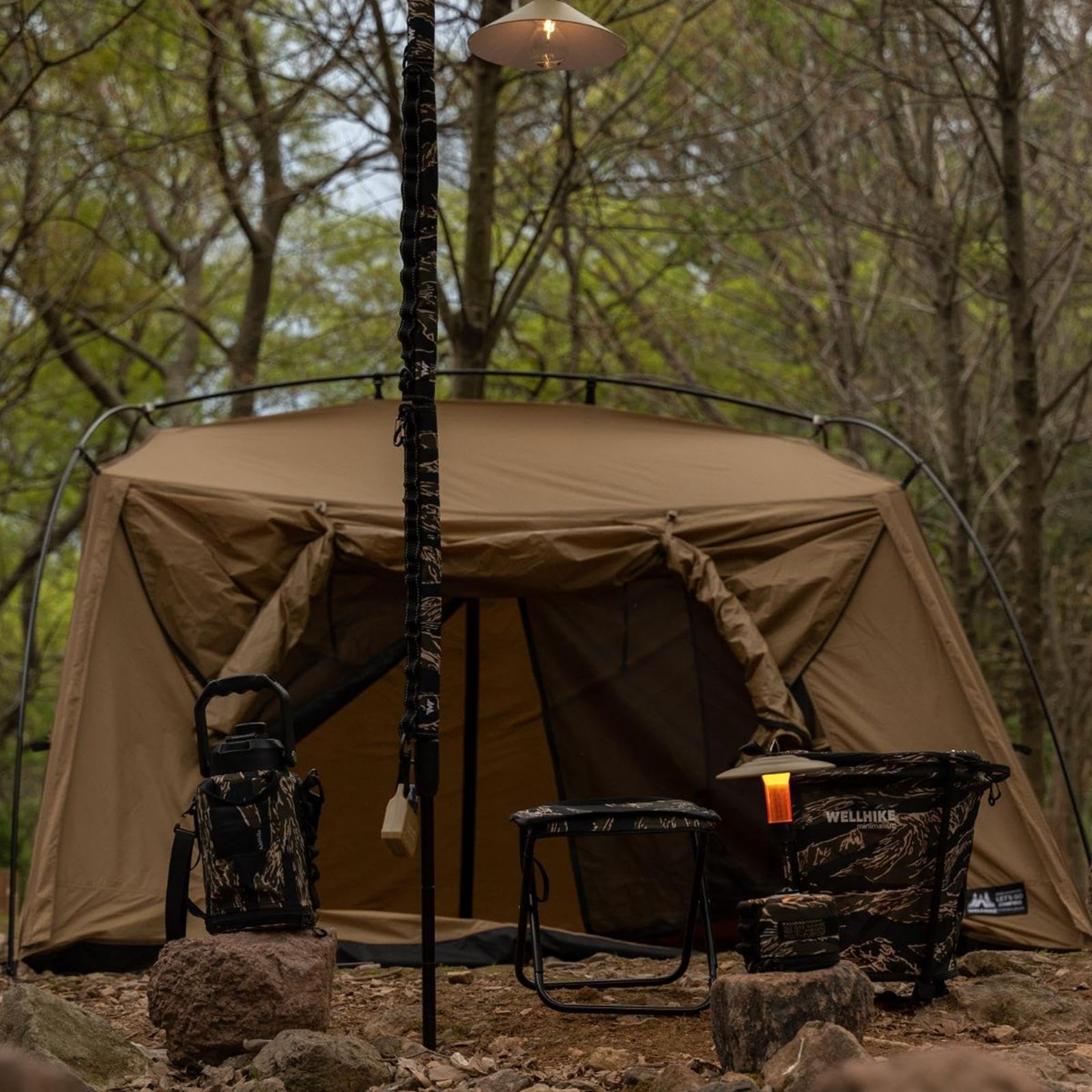 Pattumiera Camping Bidone Spazzatura Cestino Immondizia Contenitore Pieghevole Supporto Robusto Alluminio PVC Poliestere Capacità 20L Adatta per, Verde