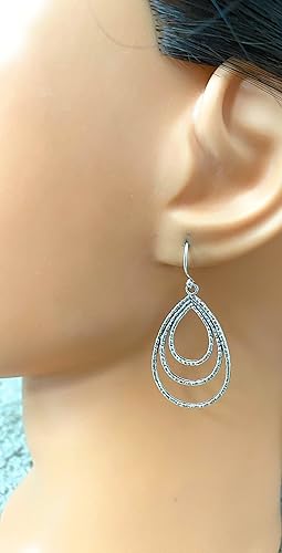 Miniatura 2 de Layered Teardrops on Sterling Silver Earrings